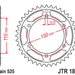 Medidas de la corona de moto JTR1876