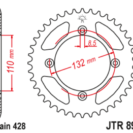 Medidas de la corona de moto JTR 895