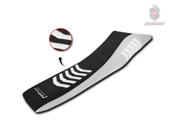 Funda de asiento antideslizante de ante impermeable de color negro y blanco para moto Husqvarna 701