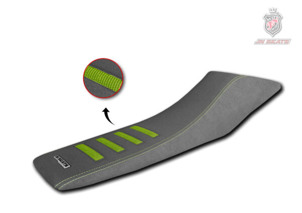 Funda de asiento antideslizante de ante impermeable de color gris y verde flúor para moto Husqvarna 701