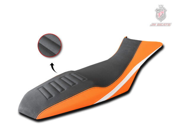 Funda de asiento antideslizante negra y naranja con humps vulcanizados para moto KTM 790 y 890 Adventure de Trail
