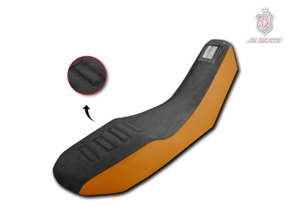 Funda de asiento antideslizante negra y naranja con humps vulcanizados para moto KTM 950 y 990 Adventure de Trail