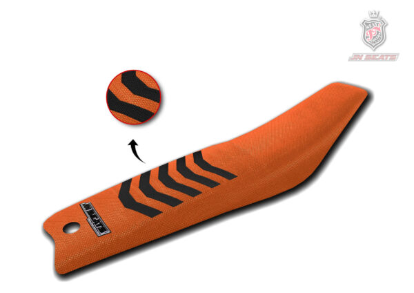 Funda de asiento antideslizante naranja y negra para moto KTM SX 65 de motocross