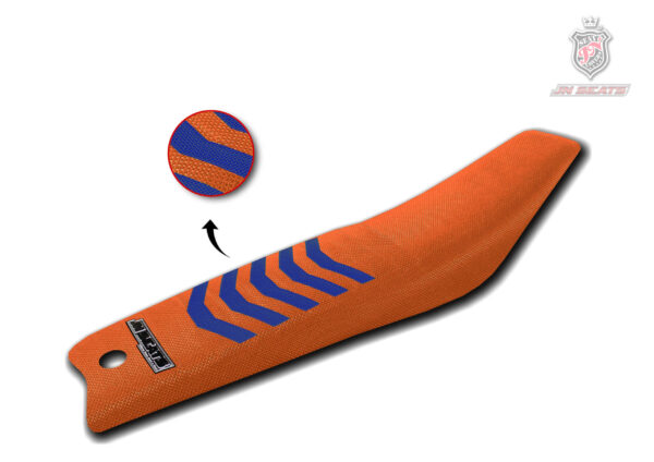 Funda de asiento antideslizante naranja y azul para moto KTM SX 65 de motocross