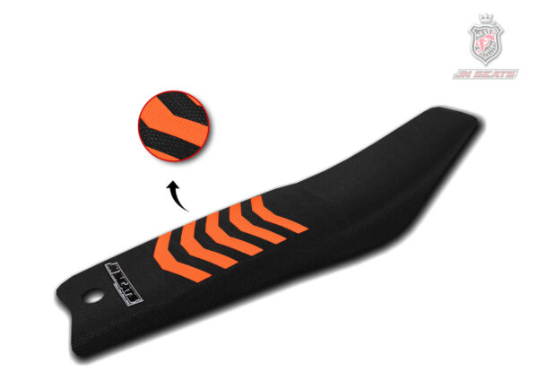 Funda de asiento antideslizante negra y naranja para moto KTM SX 65 de motocross